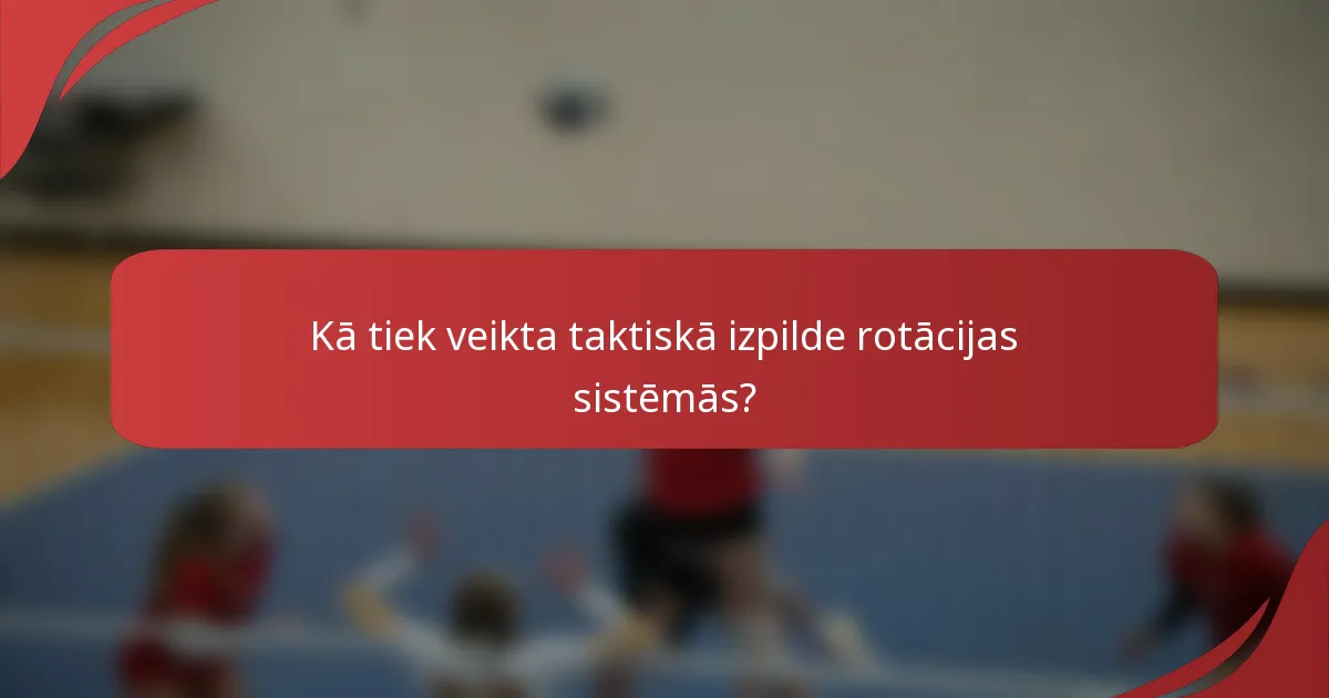 Kā tiek veikta taktiskā izpilde rotācijas sistēmās?