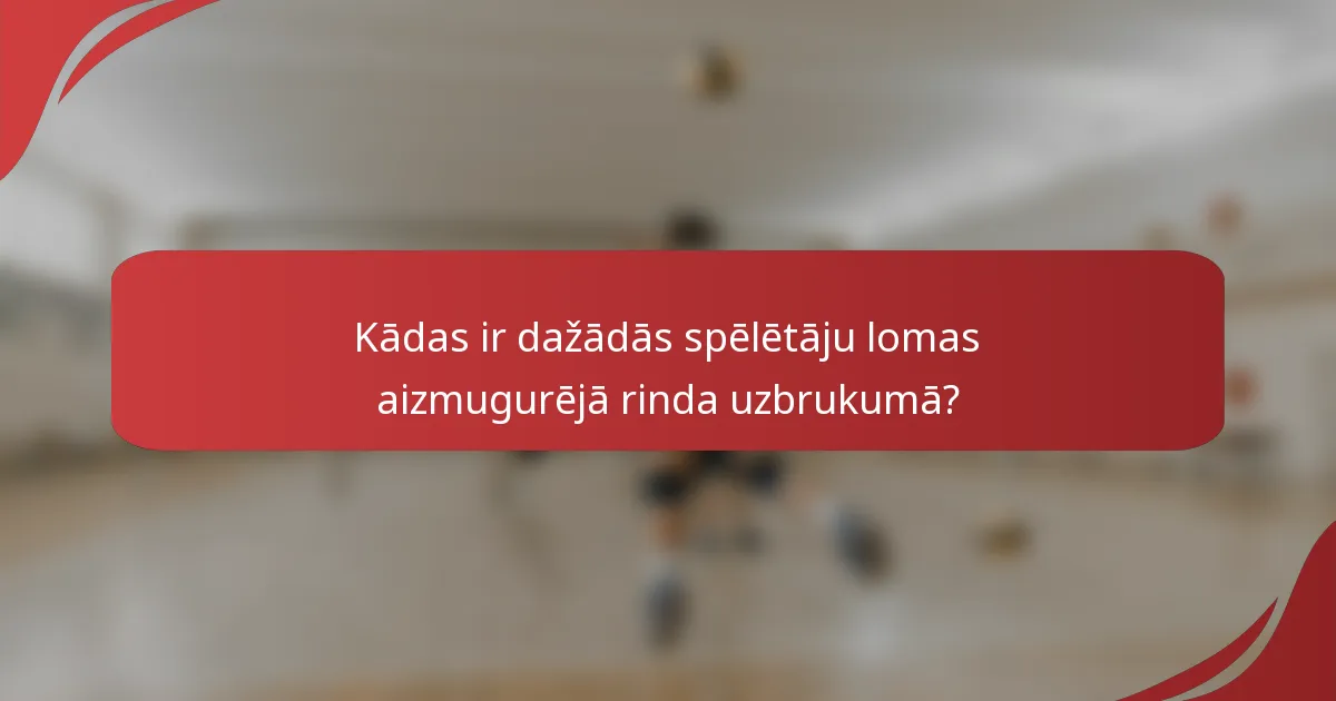 Kādas ir dažādās spēlētāju lomas aizmugurējā rinda uzbrukumā?