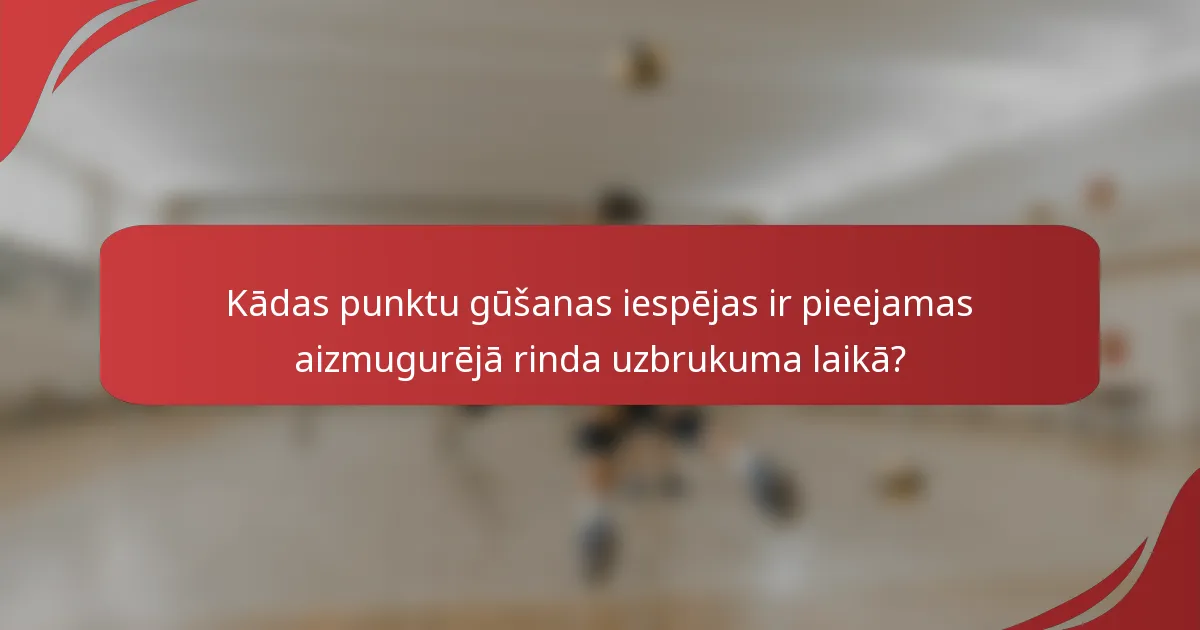 Kādas punktu gūšanas iespējas ir pieejamas aizmugurējā rinda uzbrukuma laikā?