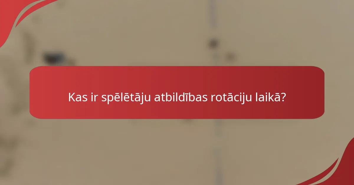 Kas ir spēlētāju atbildības rotāciju laikā?