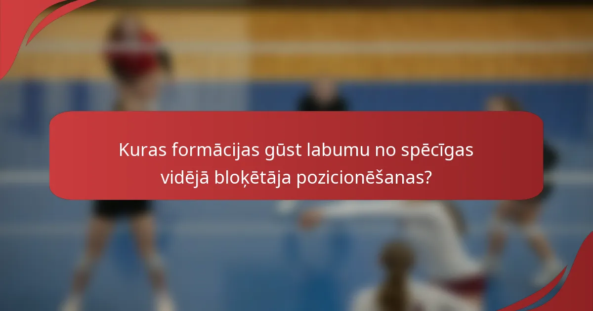 Kuras formācijas gūst labumu no spēcīgas vidējā bloķētāja pozicionēšanas?