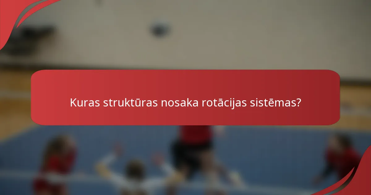 Kuras struktūras nosaka rotācijas sistēmas?